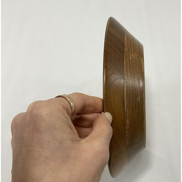 Genuine Ozark Mountain Walnut Native Wood Fruit Salad Bowl 9” Wooden Plate Brown - Picture 7 of 8